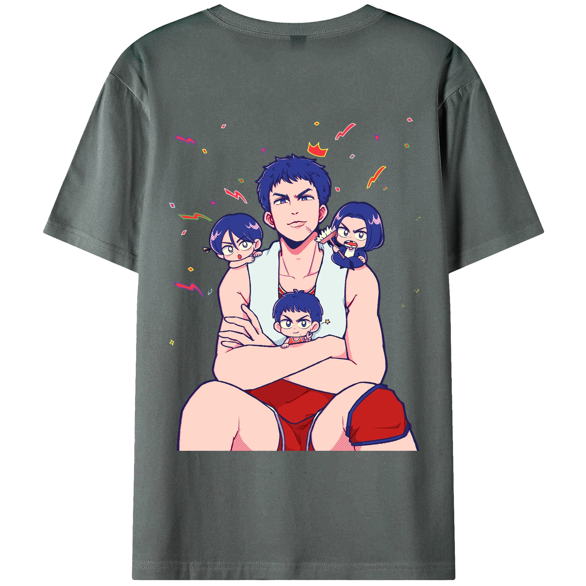 （画像用） SLAM DUNK／スラムダンク 綿100％ メンズ半袖Tシャツ（バックプリント） 通気性
